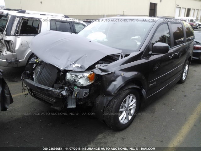 2C4RDGCG2GR333328 - 2016 DODGE GRAND CARAVAN SXT GRAY photo 2