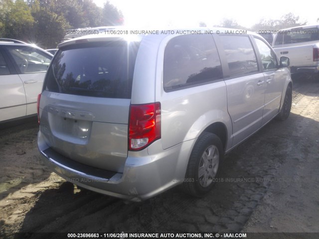 2C4RDGBG7CR153239 - 2012 DODGE GRAND CARAVAN SE SILVER photo 4