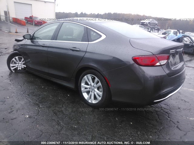 1C3CCCAB9GN116563 - 2016 CHRYSLER 200 LIMITED GRAY photo 3