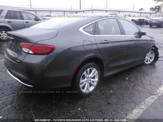 1C3CCCAB9GN116563 - 2016 CHRYSLER 200 LIMITED GRAY photo 4