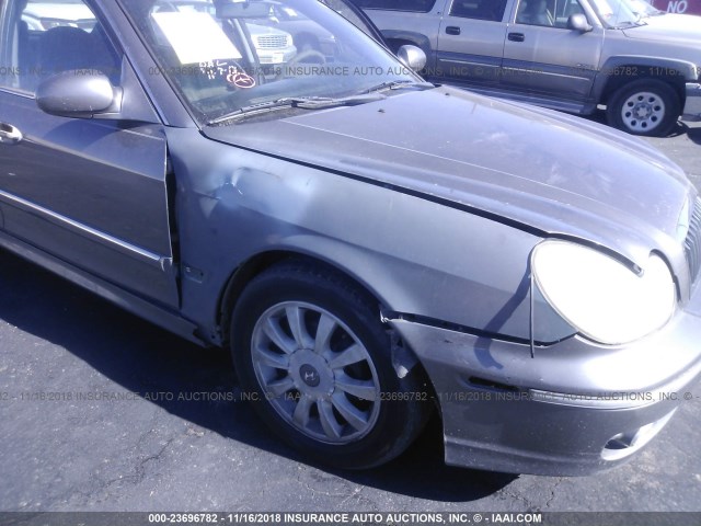 KMHWF35H73A871335 - 2003 HYUNDAI SONATA GLS/LX GRAY photo 6