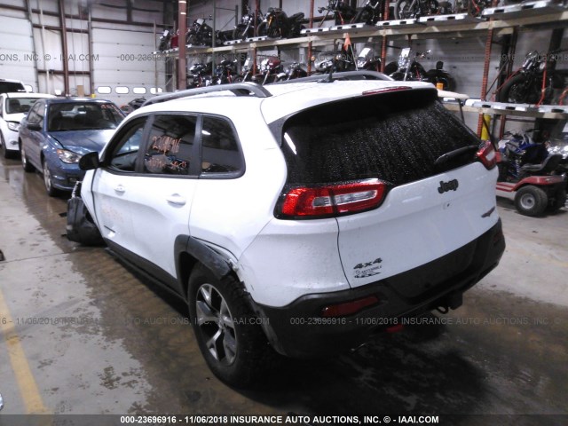1C4PJMBS6EW187301 - 2014 JEEP CHEROKEE TRAILHAWK 白色 照片 3