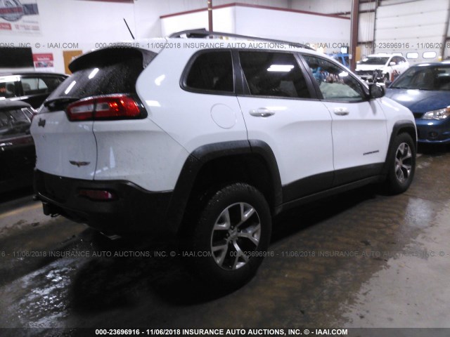 1C4PJMBS6EW187301 - 2014 JEEP CHEROKEE TRAILHAWK WHITE photo 4