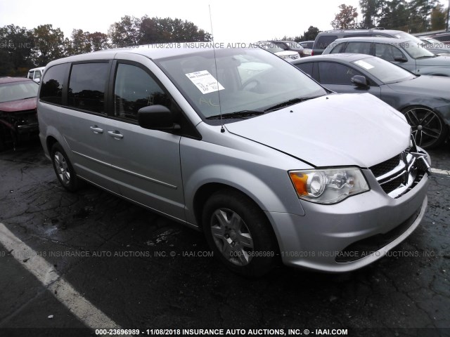 2C4RDGBGXCR190382 - 2012 DODGE GRAND CARAVAN SE SILVER photo 1