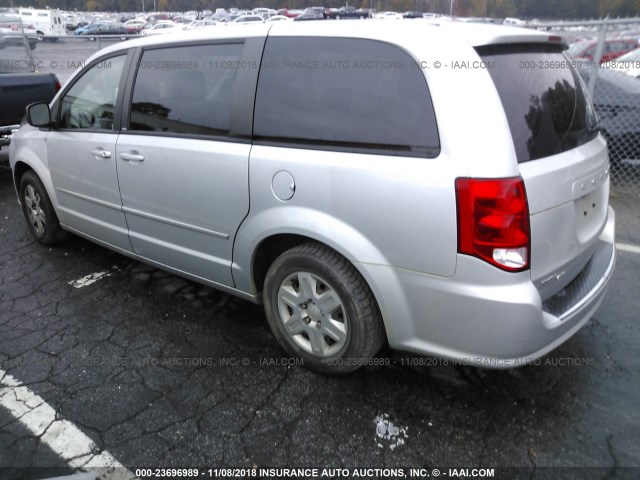 2C4RDGBGXCR190382 - 2012 DODGE GRAND CARAVAN SE SILVER photo 3