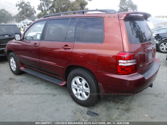 JTEGF21A630115749 - 2003 TOYOTA HIGHLANDER LIMITED RED photo 3