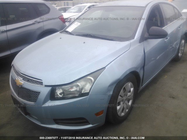 1G1PC5SH6C7203694 - 2012 CHEVROLET CRUZE LS BLUE photo 2