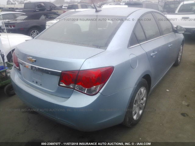 1G1PC5SH6C7203694 - 2012 CHEVROLET CRUZE LS BLUE photo 4