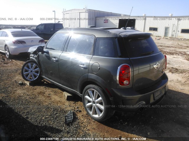 WMWZC3C59CWM26811 - 2012 MINI COOPER S COUNTRYMAN GRAY photo 3