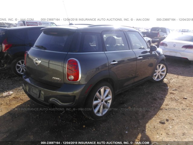 WMWZC3C59CWM26811 - 2012 MINI COOPER S COUNTRYMAN GRAY photo 4