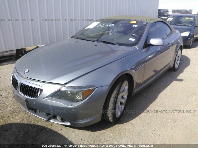 WBAEK73435B323829 - 2005 BMW 645 CI AUTOMATIC GRAY photo 2