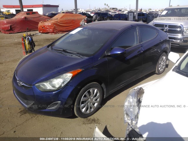 5NPDH4AE0BH029211 - 2011 HYUNDAI ELANTRA GLS/LIMITED BLUE photo 2