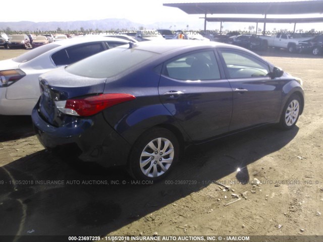 5NPDH4AE0BH029211 - 2011 HYUNDAI ELANTRA GLS/LIMITED BLUE photo 4