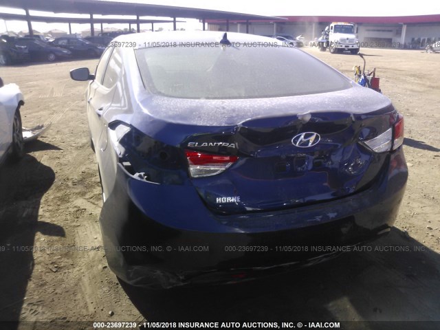 5NPDH4AE0BH029211 - 2011 HYUNDAI ELANTRA GLS/LIMITED BLUE photo 6