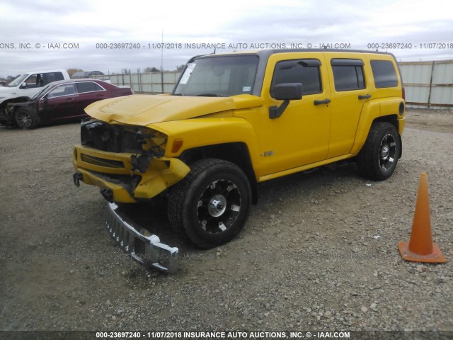 5GTDN136168127853 - 2006 HUMMER H3 YELLOW photo 2