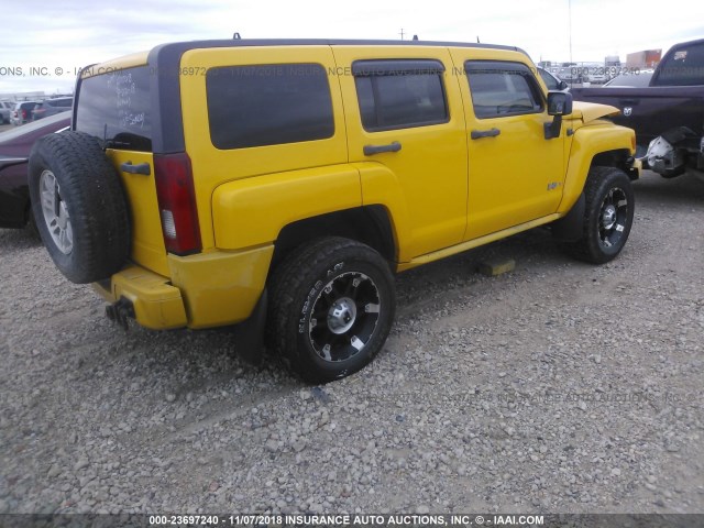 5GTDN136168127853 - 2006 HUMMER H3 YELLOW photo 4