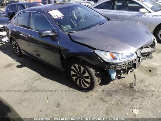 1HGCR6F76EA004812 - 2014 HONDA ACCORD HYBRID/TOURING GRAY photo 1