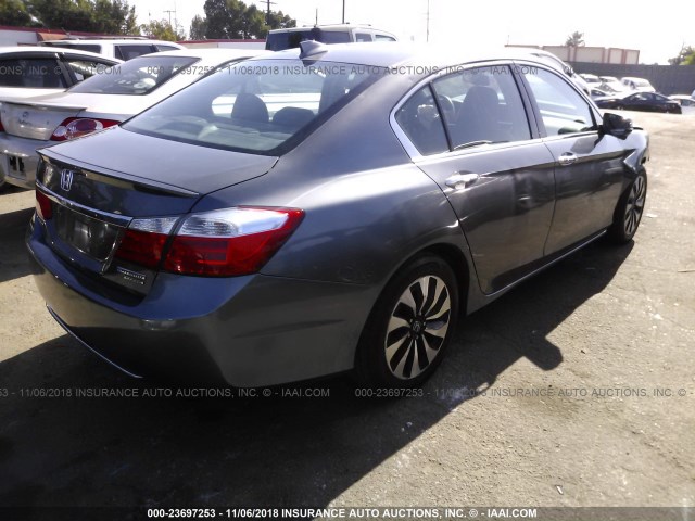 1HGCR6F76EA004812 - 2014 HONDA ACCORD HYBRID/TOURING GRAY photo 4