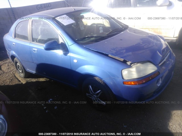 KL1TD56606B586052 - 2006 CHEVROLET AVEO LS BLUE photo 1