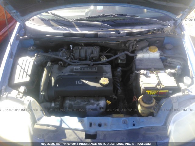 KL1TD56606B586052 - 2006 CHEVROLET AVEO LS BLUE photo 10