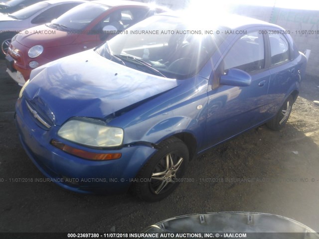 KL1TD56606B586052 - 2006 CHEVROLET AVEO LS BLUE photo 2