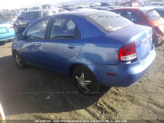 KL1TD56606B586052 - 2006 CHEVROLET AVEO LS BLUE photo 3