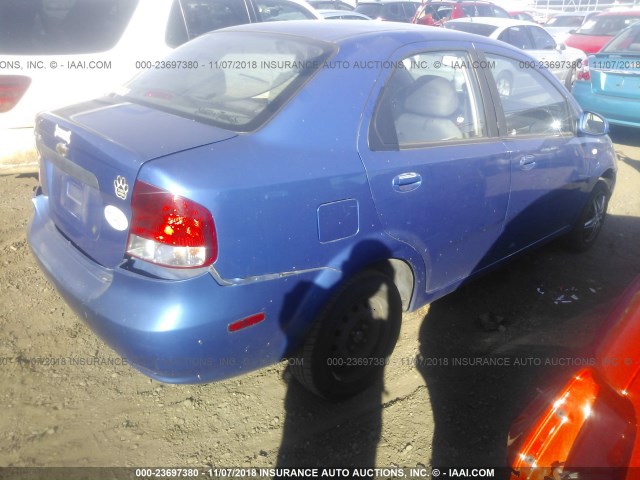 KL1TD56606B586052 - 2006 CHEVROLET AVEO LS BLUE photo 4