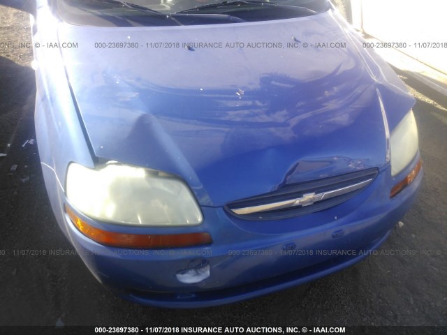 KL1TD56606B586052 - 2006 CHEVROLET AVEO LS BLUE photo 6