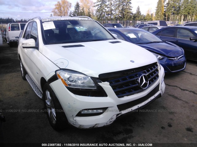 4JGDA5HB4CA000904 - 2012 MERCEDES-BENZ ML 350 4MATIC WHITE photo 1