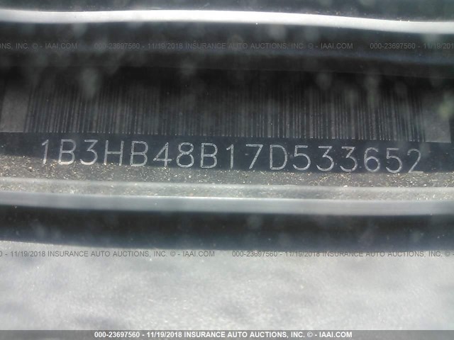 1B3HB48B17D533652 - 2007 DODGE CALIBER SXT BLUE photo 9