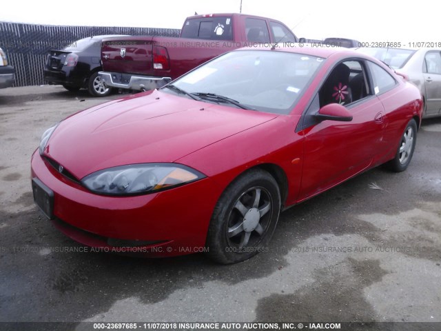 1ZWFT61L4Y5636005 - 2000 MERCURY COUGAR V6 RED photo 2