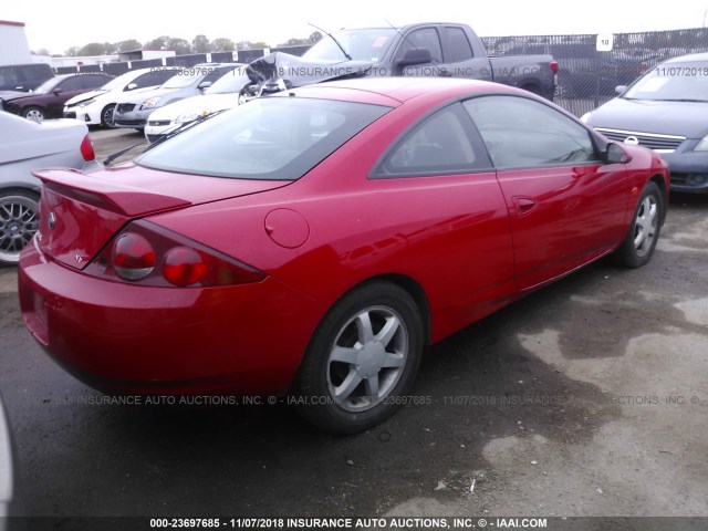 1ZWFT61L4Y5636005 - 2000 MERCURY COUGAR V6 RED photo 4