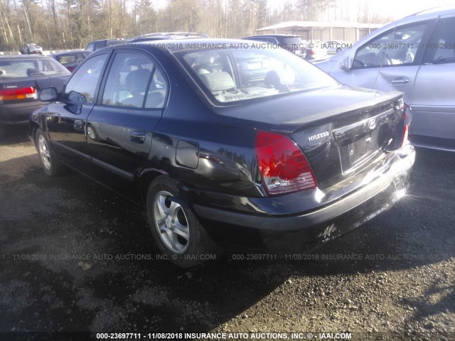 KMHDN46D05U193671 - 2005 HYUNDAI ELANTRA GLS/GT BLACK photo 3