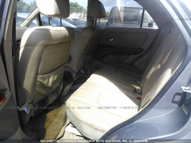 JTJGF10U020143942 - 2002 LEXUS RX 300 SILVER photo 8