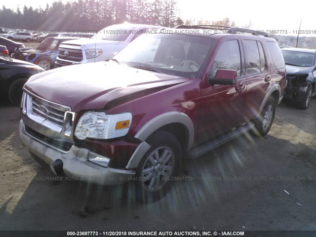 1FMEU7EE0AUA72068 - 2010 FORD EXPLORER EDDIE BAUER RED photo 2