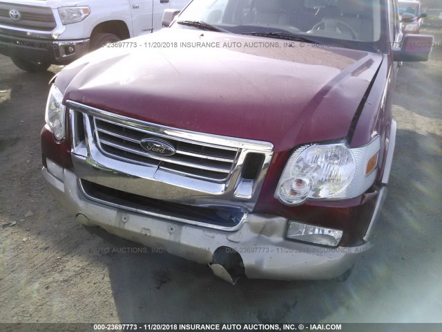 1FMEU7EE0AUA72068 - 2010 FORD EXPLORER EDDIE BAUER RED photo 6