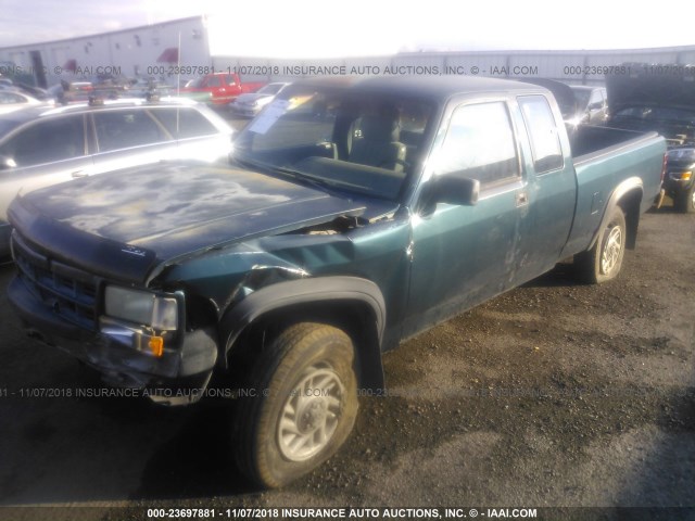 1B7GG23X1PS200432 - 1993 DODGE DAKOTA GREEN photo 2