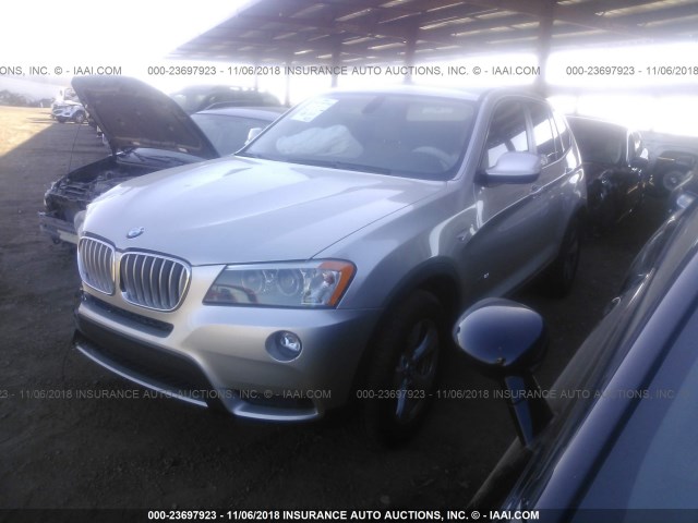 5UXWX5C57CL717734 - 2012 BMW X3 XDRIVE28I Gümüş foto 2