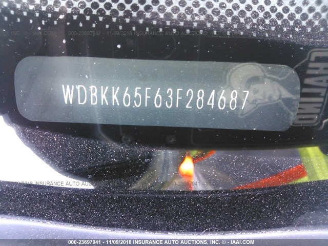 WDBKK65F63F284687 - 2003 MERCEDES-BENZ SLK 320 BLACK photo 9