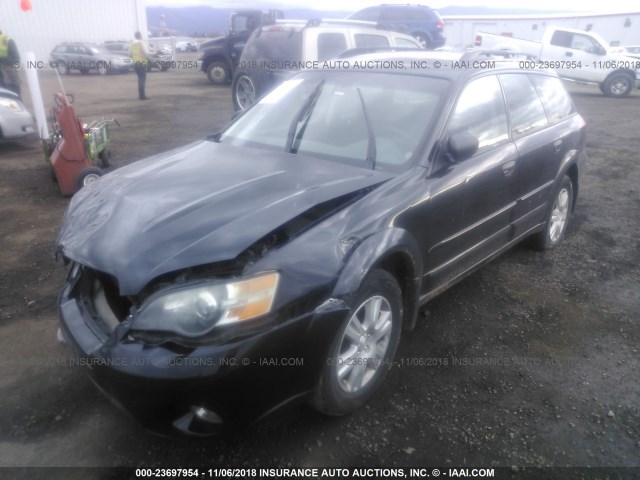 4S4BP61C456375373 - 2005 SUBARU LEGACY OUTBACK 2.5I BLACK photo 2