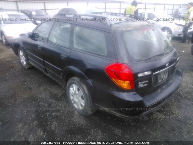 4S4BP61C456375373 - 2005 SUBARU LEGACY OUTBACK 2.5I BLACK photo 3