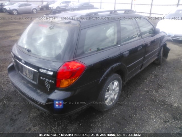 4S4BP61C456375373 - 2005 SUBARU LEGACY OUTBACK 2.5I BLACK photo 4