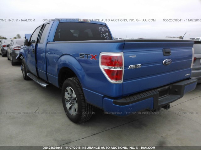 1FTEX1CM3DKG45709 - 2013 FORD F150 SUPER CAB BLUE photo 3