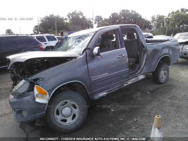 5TBDT44185S476416 - 2005 TOYOTA TUNDRA DOUBLE CAB SR5 GRAY photo 2