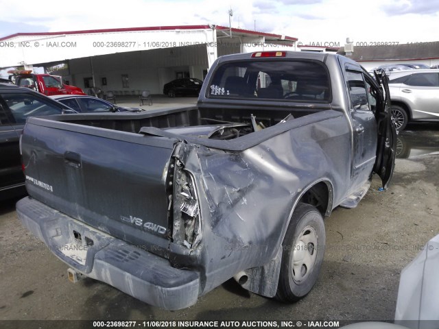 5TBDT44185S476416 - 2005 TOYOTA TUNDRA DOUBLE CAB SR5 GRAY photo 4