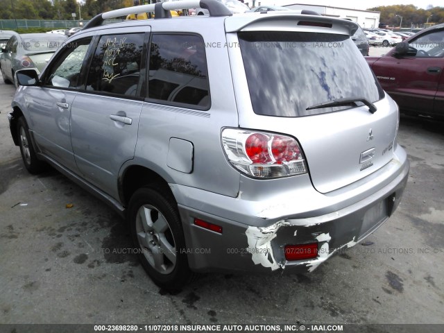 JA4LZ41F04U001588 - 2004 MITSUBISHI OUTLANDER XLS SILVER photo 3