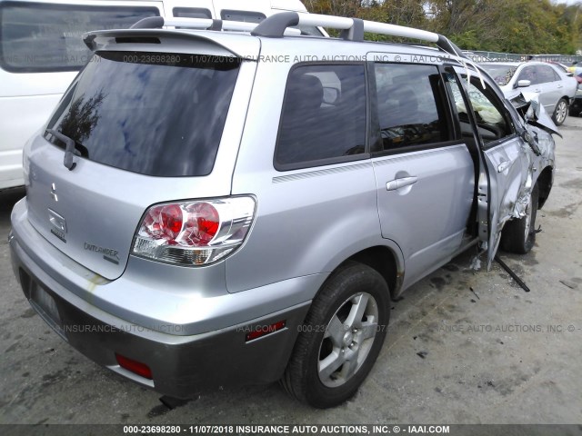 JA4LZ41F04U001588 - 2004 MITSUBISHI OUTLANDER XLS SILVER photo 4