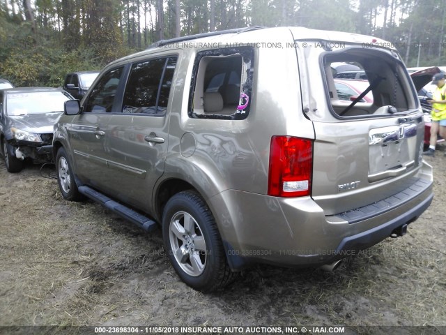 5FNYF3H74BB007025 - 2011 HONDA PILOT EXLN TAN photo 3