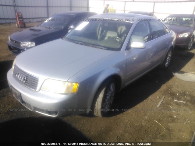 WAULD54B32N052865 - 2002 AUDI A6 2.7T QUATTRO SILVER photo 2