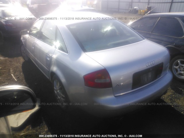 WAULD54B32N052865 - 2002 AUDI A6 2.7T QUATTRO SILVER photo 3